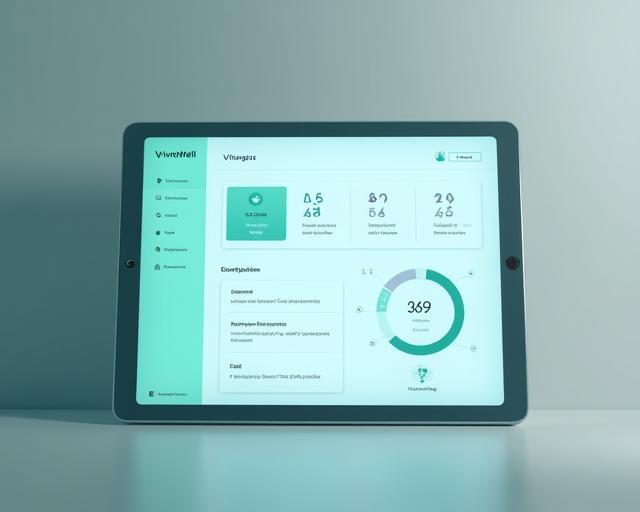 Tablette affichant le tableau de bord Vitaviey